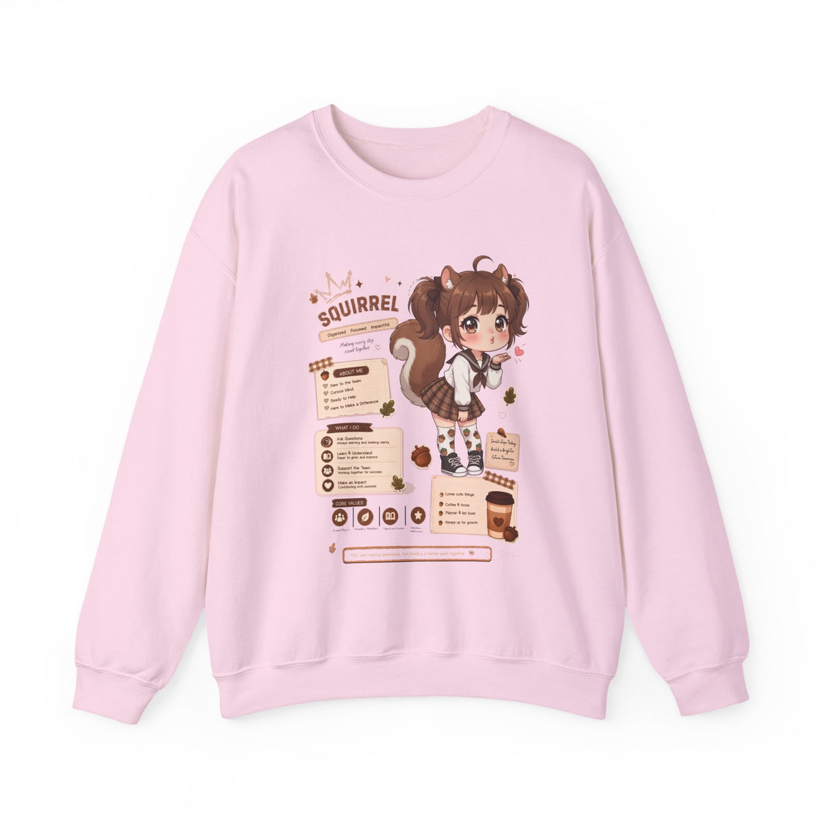 Kawaii Squirrel Girl Sweatshirt | Cute Chibi Graphic Crewneck | Baddy Armor