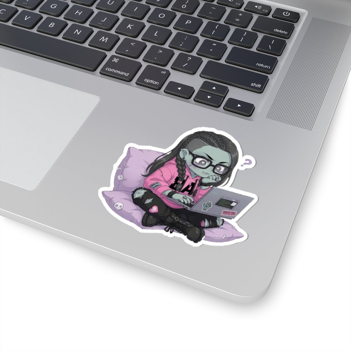 Goth Coder Sticker – Cute Laptop Kiss-Cut Vinyl Sticker | Baddy Armor