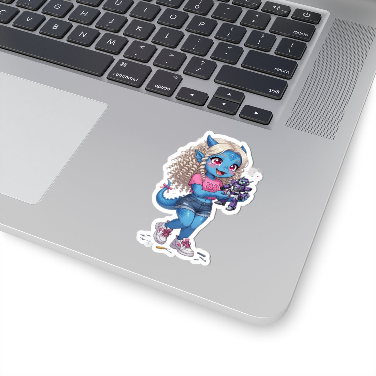 Blue Dragon Girl Vinyl Kiss-Cut Sticker | Baddy Armor