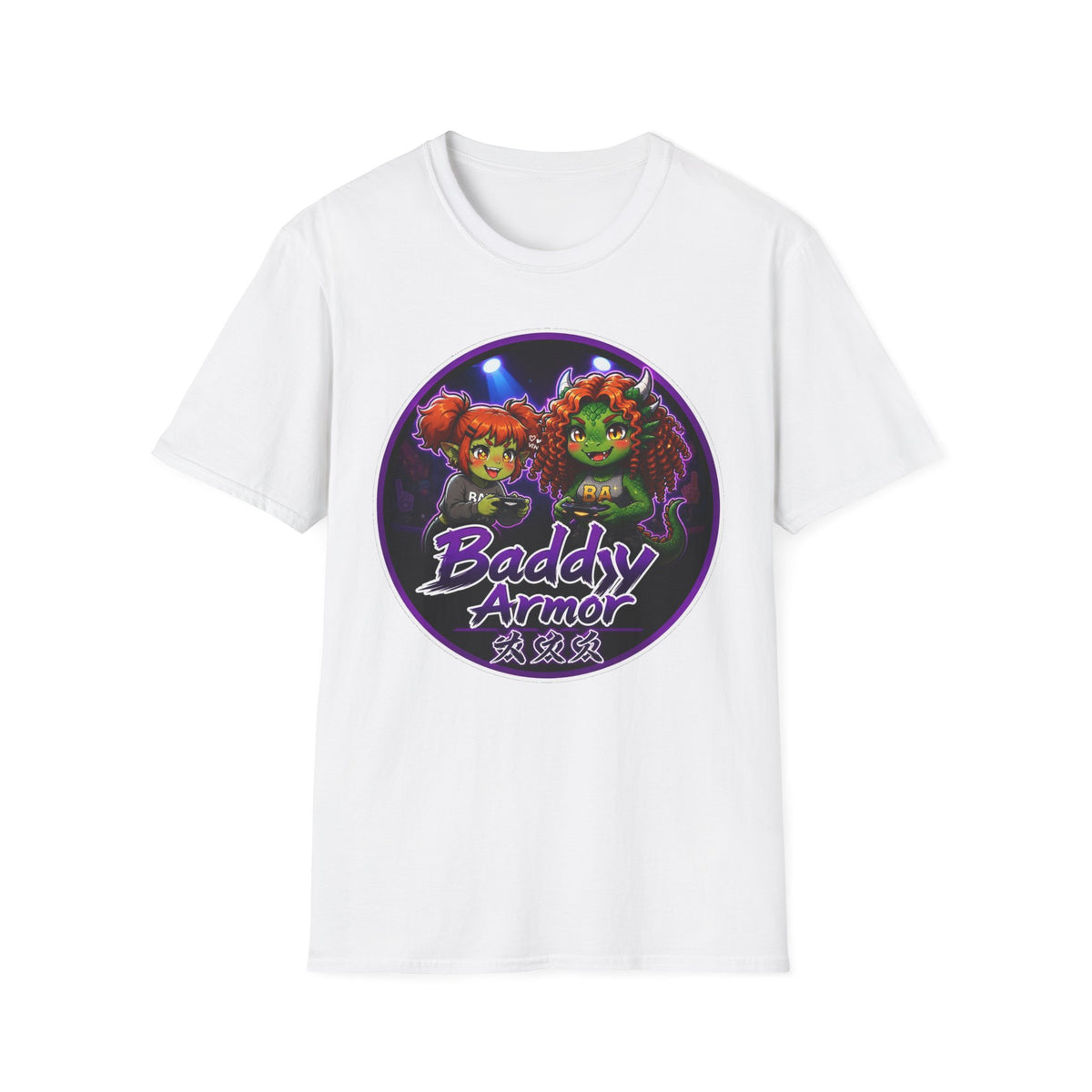 Big Suck Arena Gamer Girls - Round Logo T-Shirt - Baddy Armor Designs