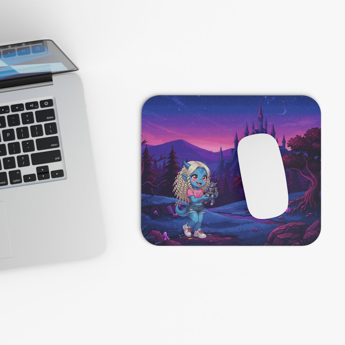 Fantasy Castle Gaming Mouse Pad | Cute Chibi Desk Mat | Baddy Armor