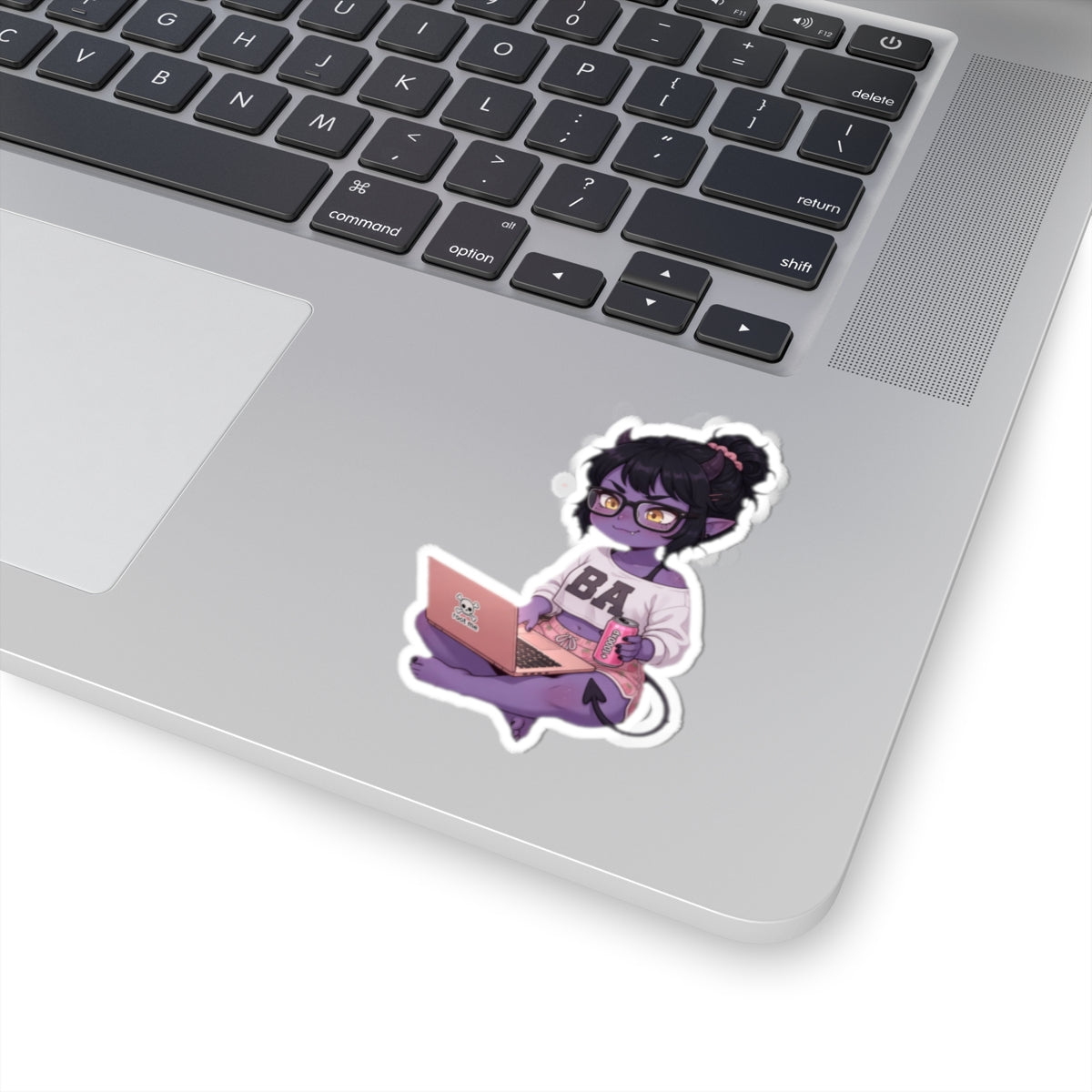 Chibi Demon Girl Gamer Vinyl Kiss-Cut Sticker | Baddy Armor