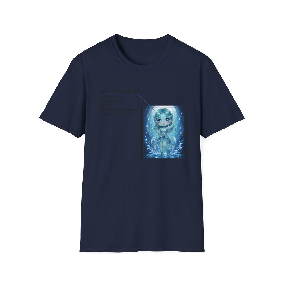 Water Genasi Anime T-Shirt | Baddy Armor