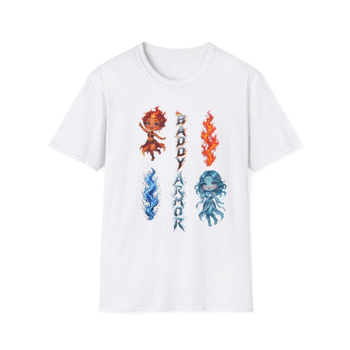 Fire & Water Elemental Anime T-Shirt | Baddy Armor