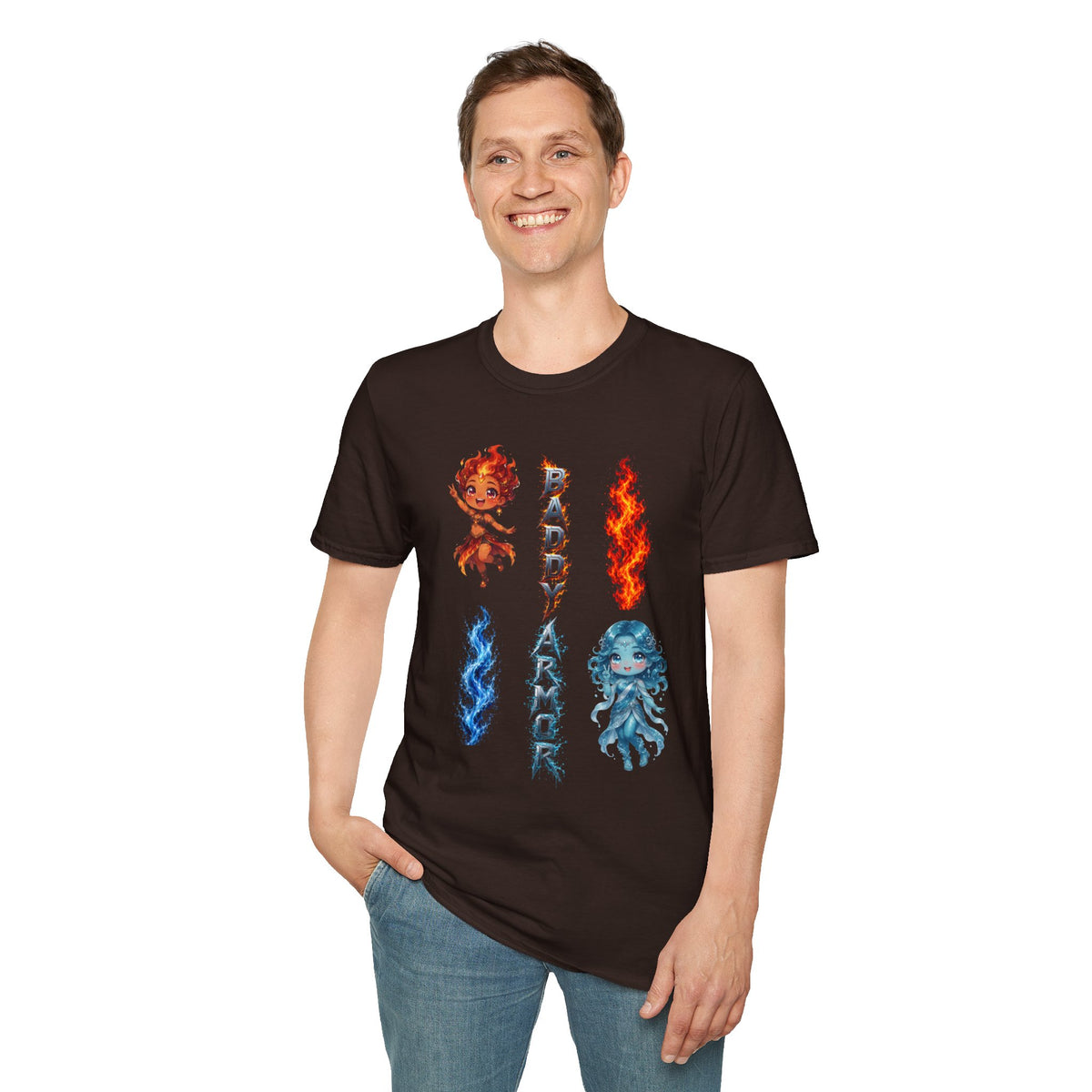 Fire & Water Elemental Anime T-Shirt | Baddy Armor