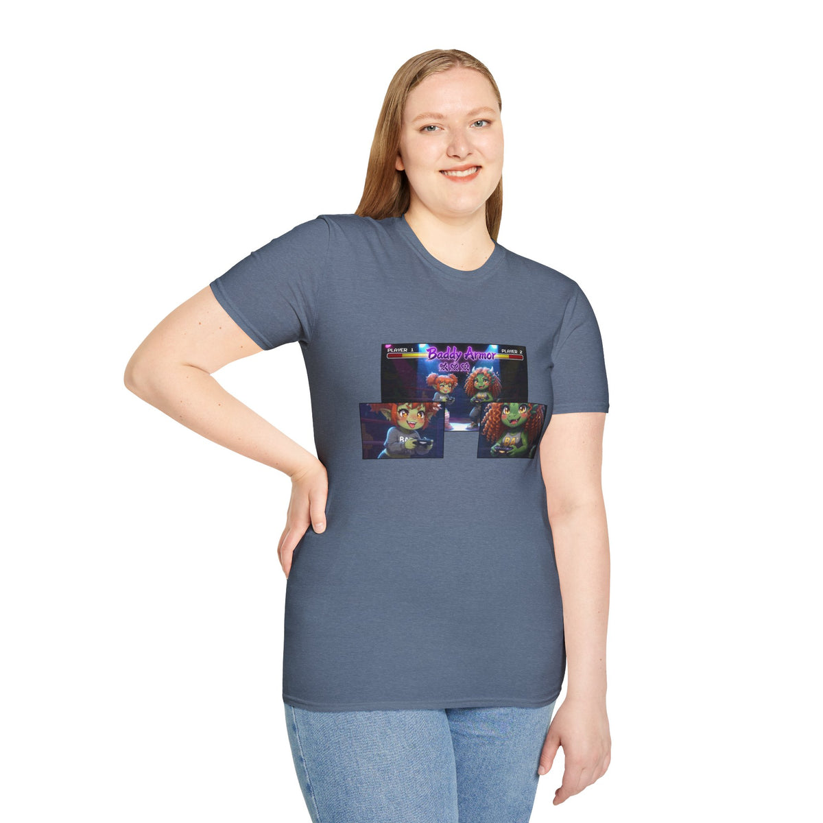 Big Suck Arena Gamer Girls - Comic Panels T-Shirt - Baddy Armor Designs