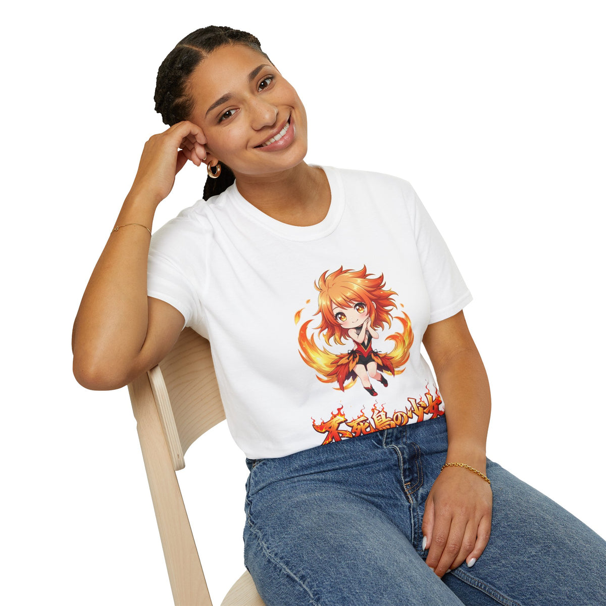 Phoenix Girl (不死鳥の少女) Anime T-Shirt | Baddy Armor