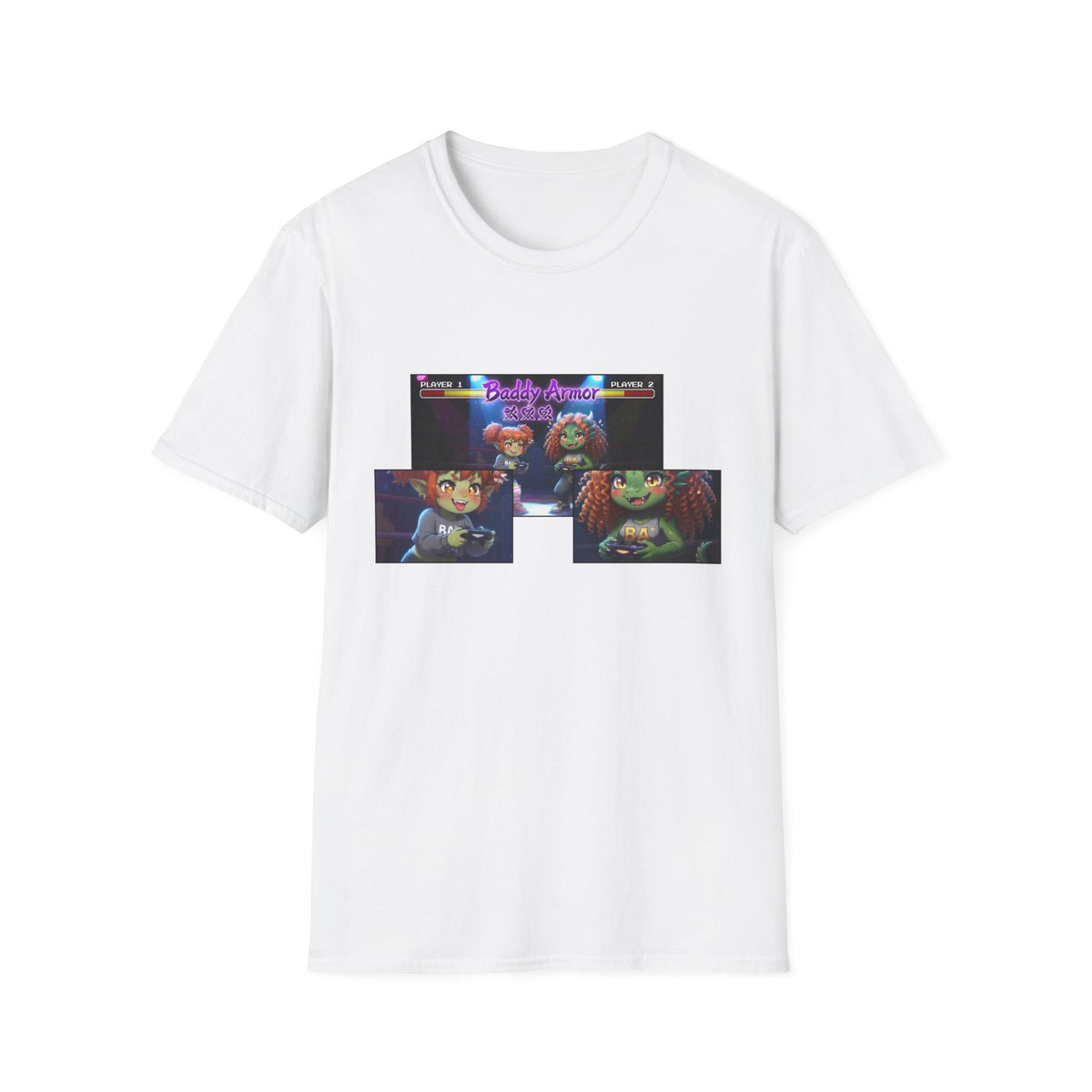Big Suck Arena Gamer Girls - Comic Panels T-Shirt - Baddy Armor Designs