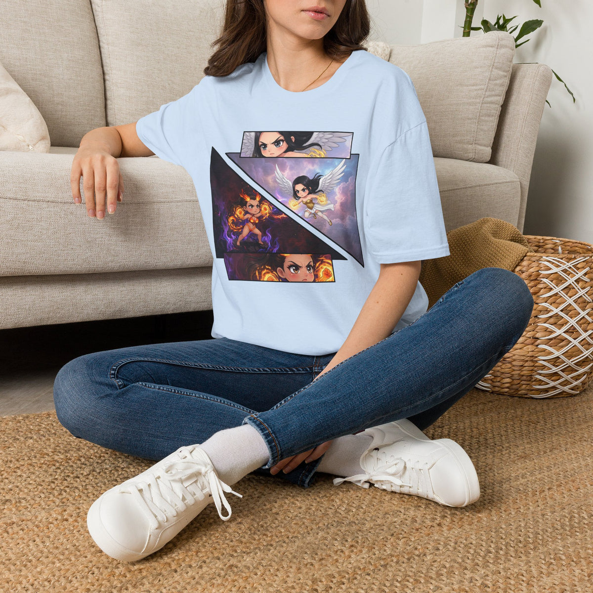 Duality - Battle of Good vs Evil T-Shirt - Baddy Armor Designs