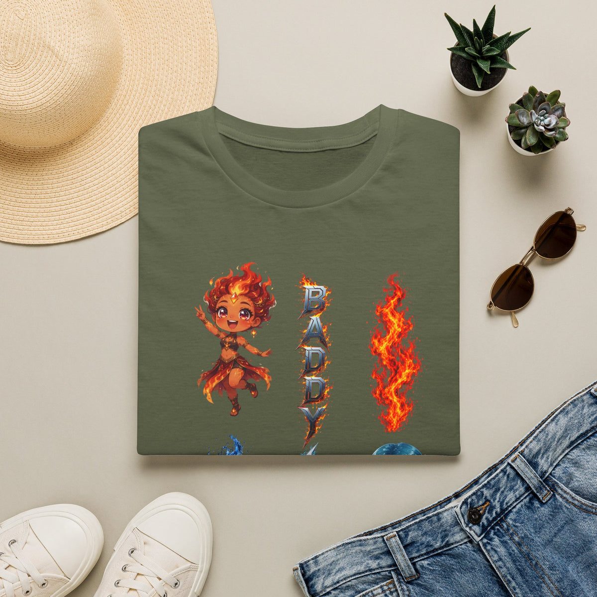 Fire & Water Elemental Anime T-Shirt | Baddy Armor