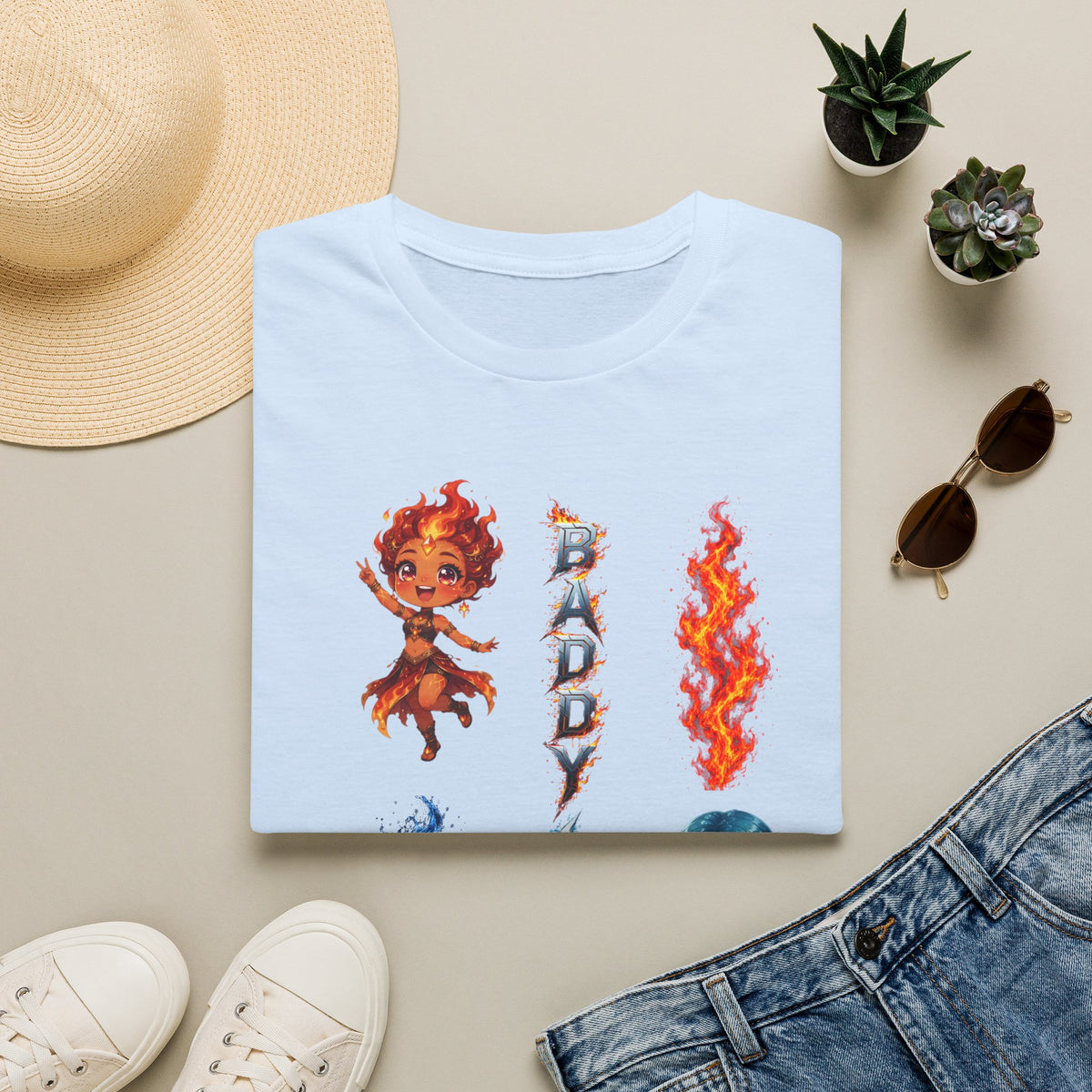 Fire & Water Elemental Anime T-Shirt | Baddy Armor