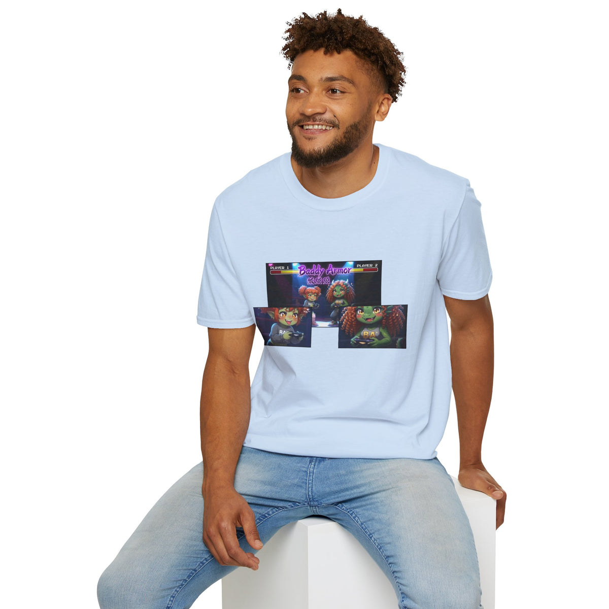 Big Suck Arena Gamer Girls - Comic Panels T-Shirt - Baddy Armor Designs