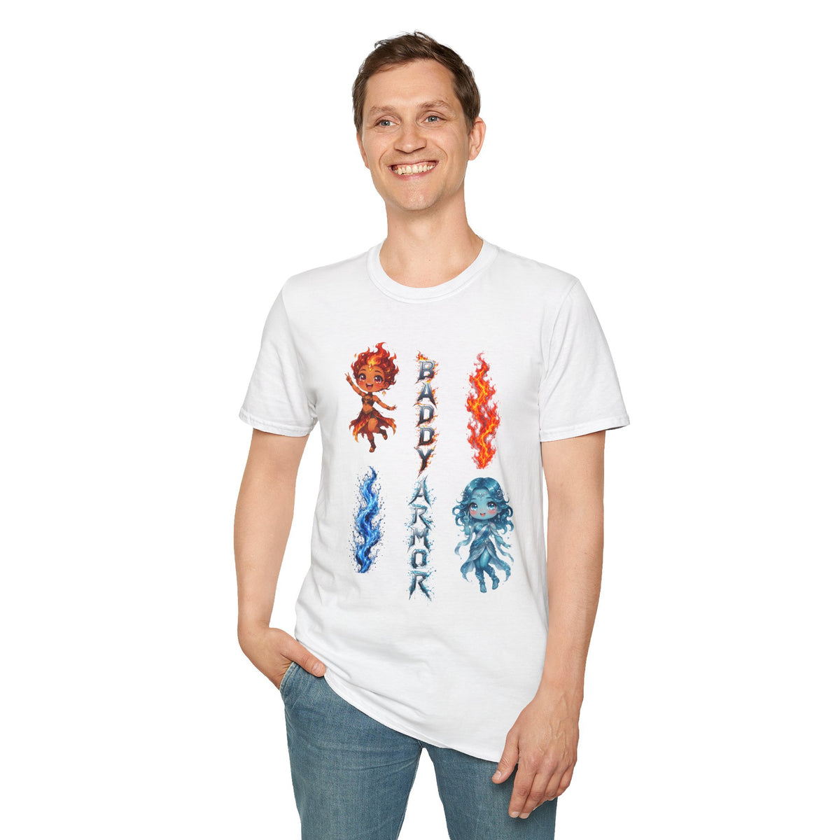 Fire & Water Elemental Anime T-Shirt | Baddy Armor