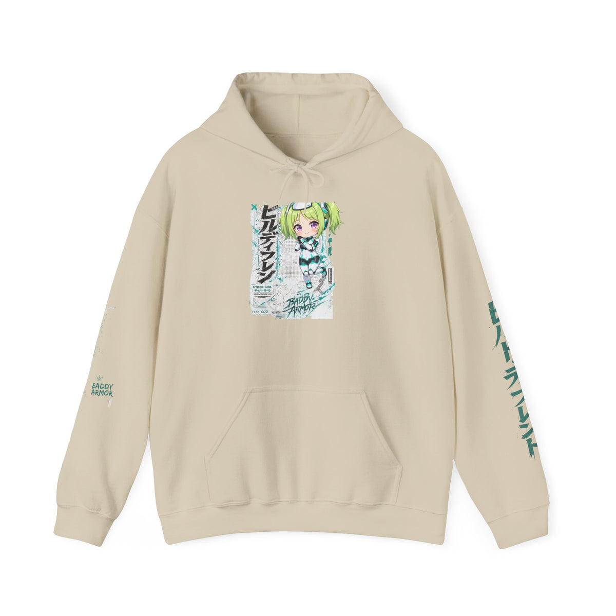 Kawaii Chibi Anime Girl Hoodie | Cute Pastel Graphic Pullover | Baddy Armor
