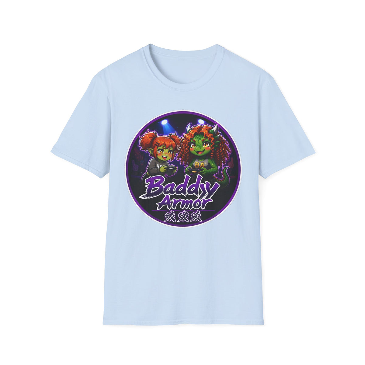 Big Suck Arena Gamer Girls - Round Logo T-Shirt - Baddy Armor Designs