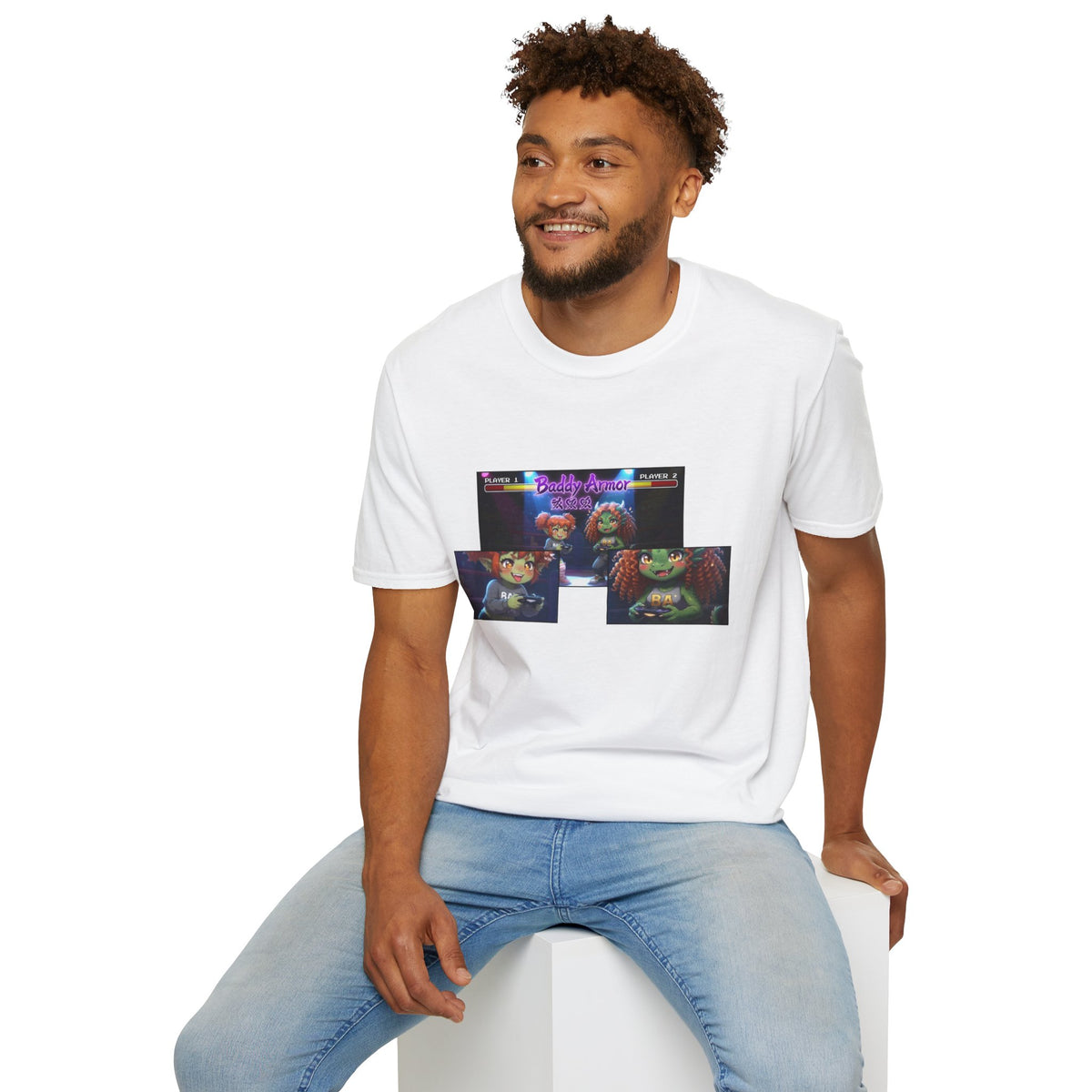 Big Suck Arena Gamer Girls - Comic Panels T-Shirt - Baddy Armor Designs