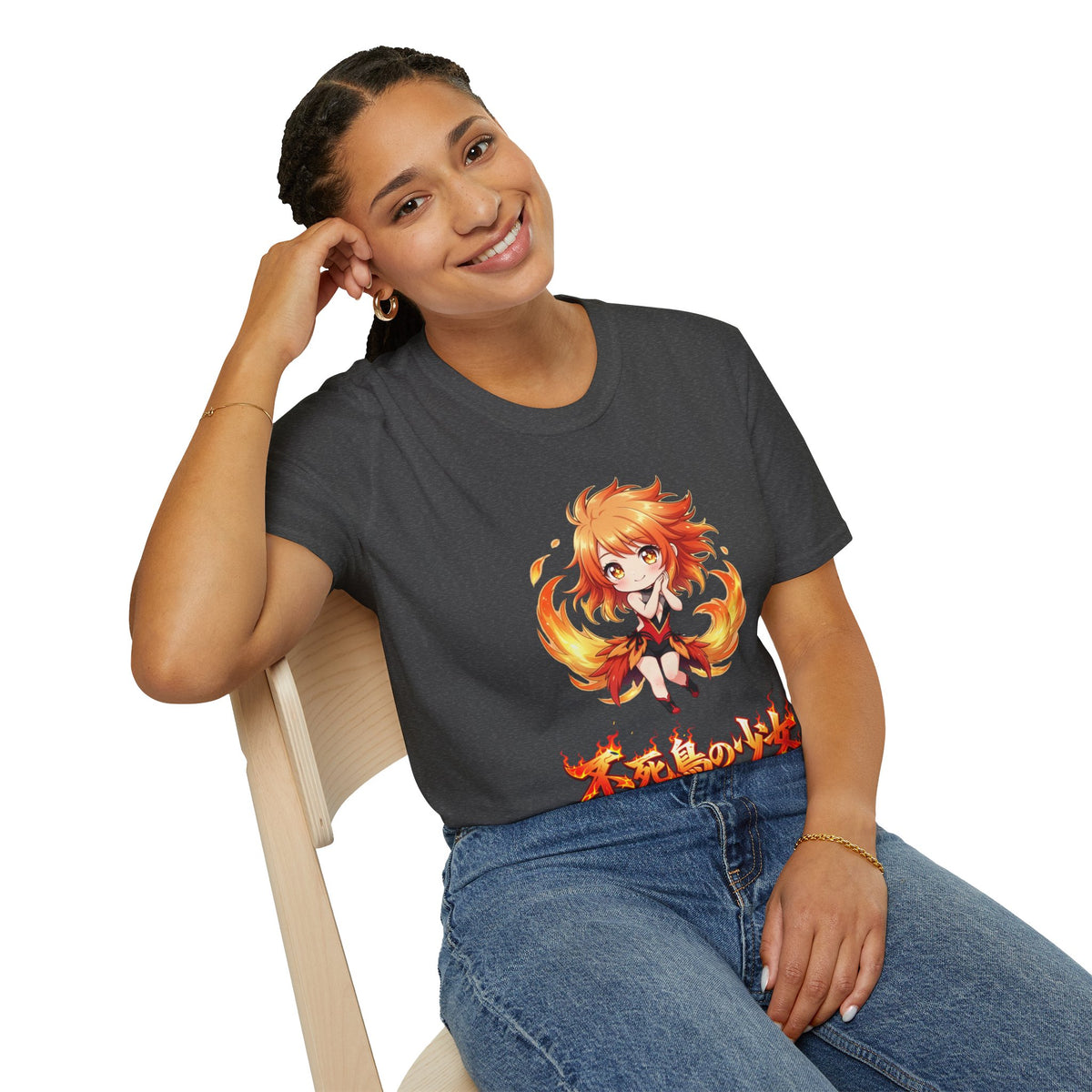 Phoenix Girl (不死鳥の少女) Anime T-Shirt | Baddy Armor