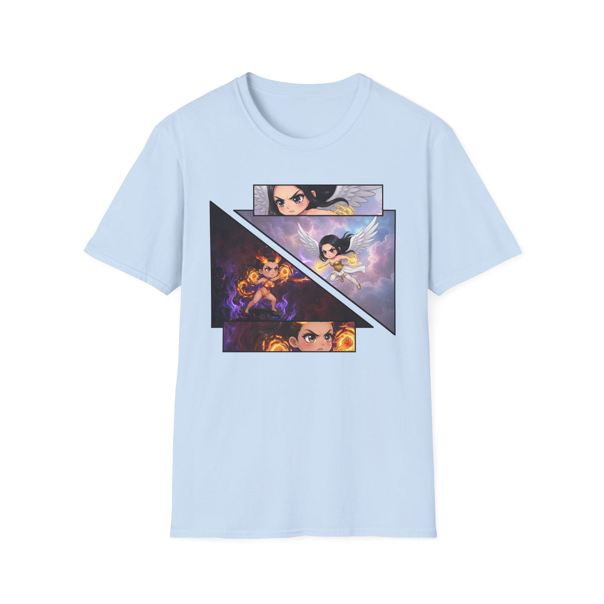Duality - Battle of Good vs Evil T-Shirt - Baddy Armor Designs