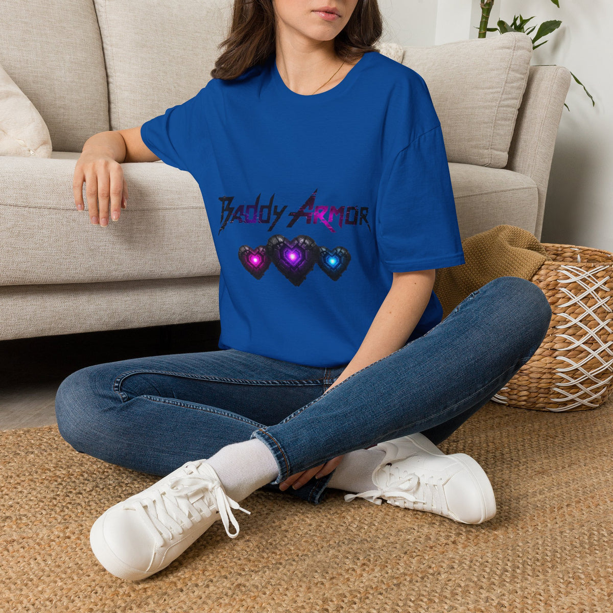 Baddy Armor Graphic T-Shirt | Cute Heart Shield Cotton Tee