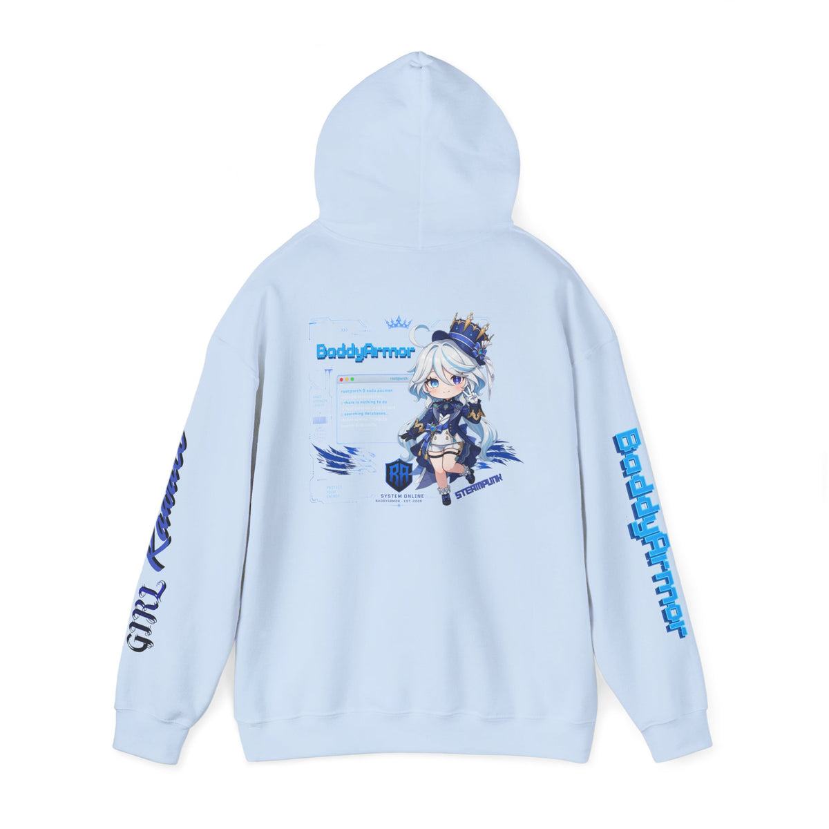 Steampunk Kawaii Girl Hoodie | Chibi Anime Graphic Pullover | Baddy Armor
