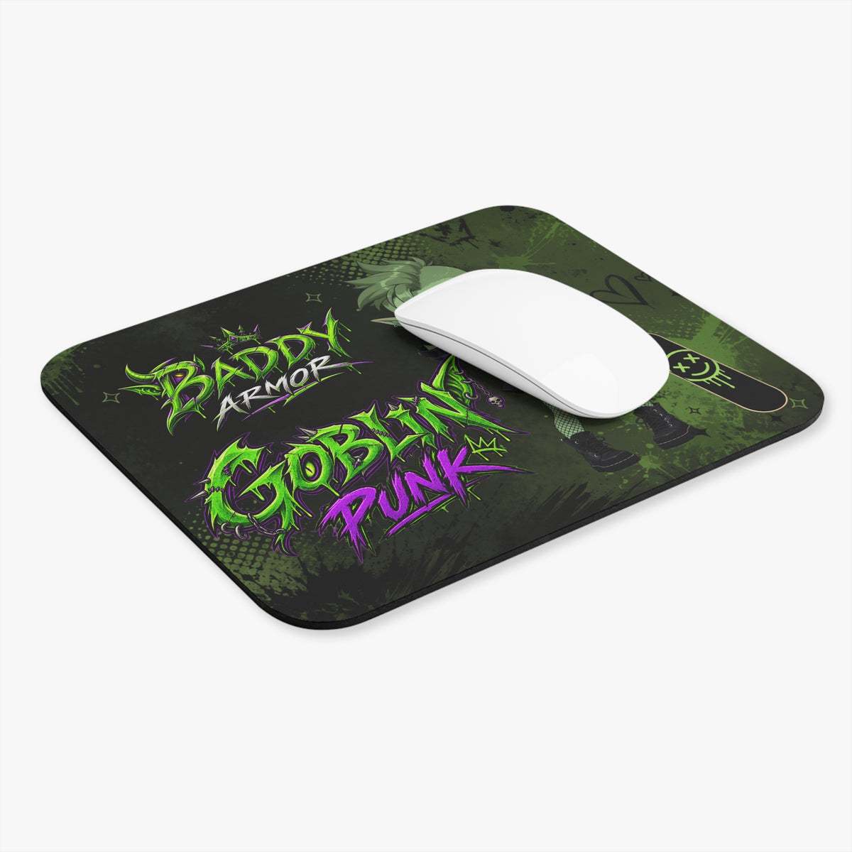 Goblin Punk Gaming Mouse Pad – Green Goblin Desk Mat | Baddy Armor