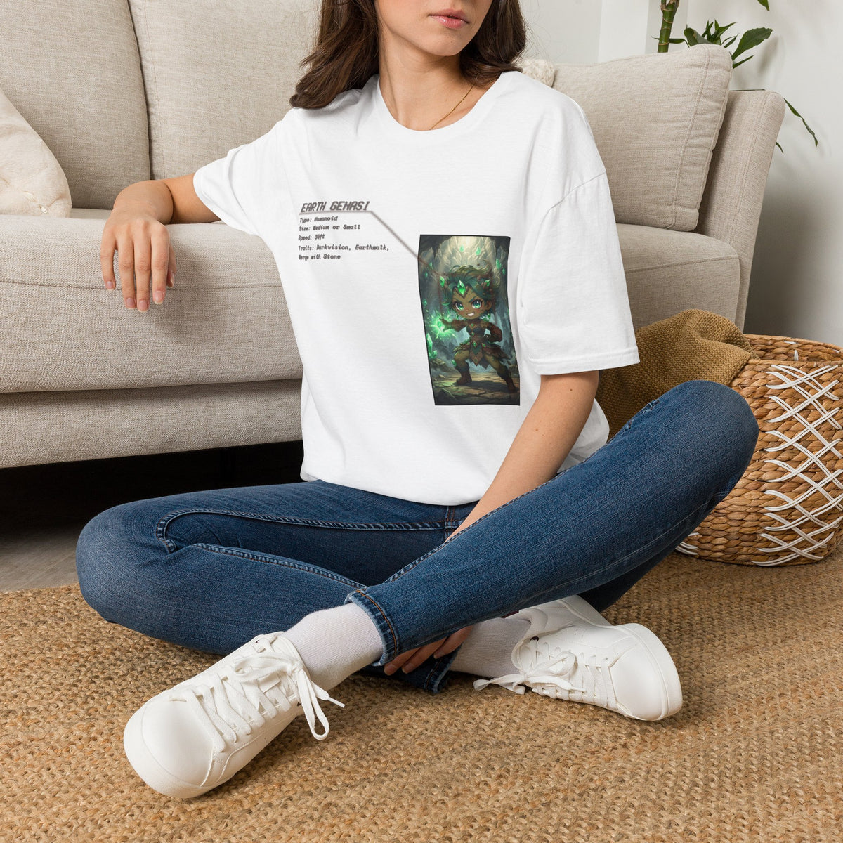 Earth Genasi Stats T-Shirt - Baddy Armor Designs