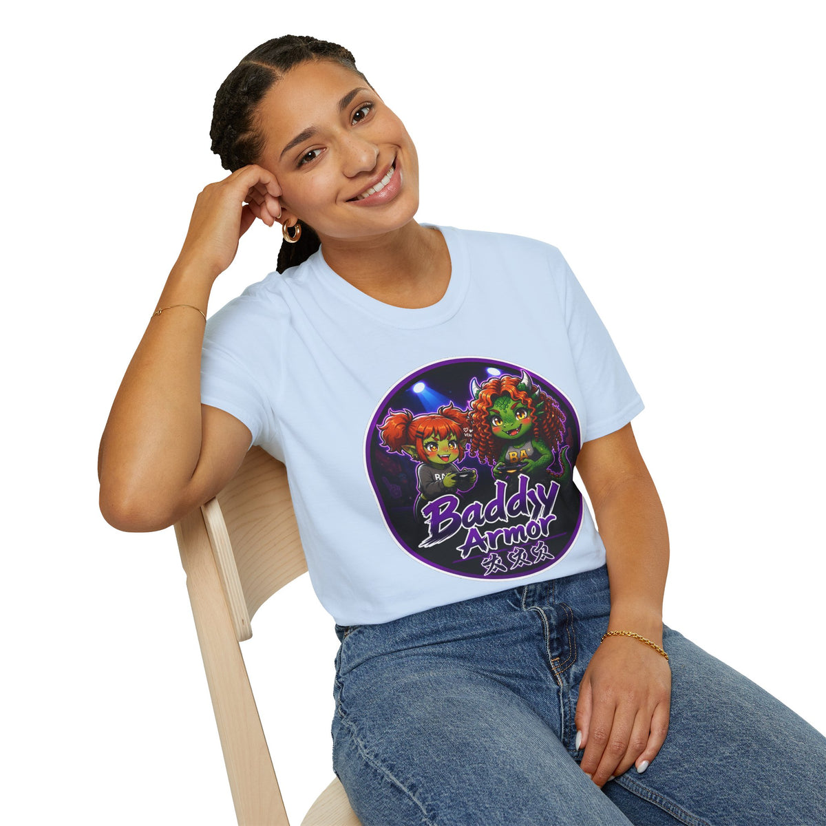 Big Suck Arena Gamer Girls - Round Logo T-Shirt - Baddy Armor Designs