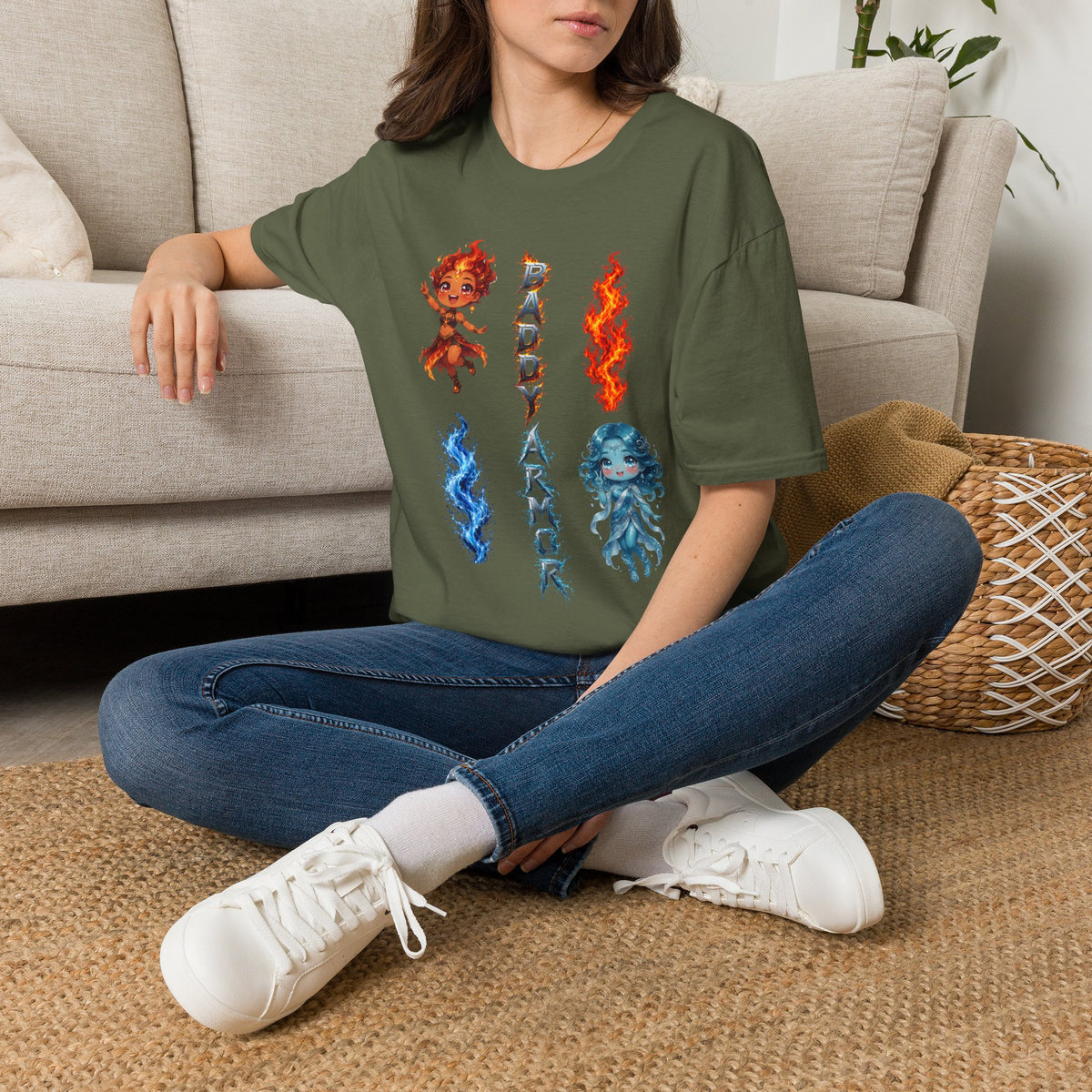Fire & Water Elemental Anime T-Shirt | Baddy Armor