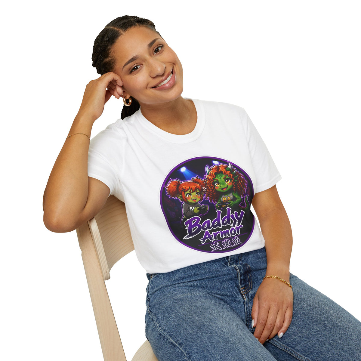 Big Suck Arena Gamer Girls - Round Logo T-Shirt - Baddy Armor Designs