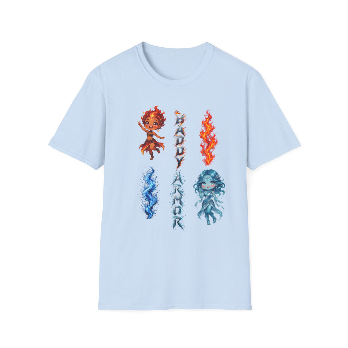 Fire & Water Elemental Anime T-Shirt | Baddy Armor