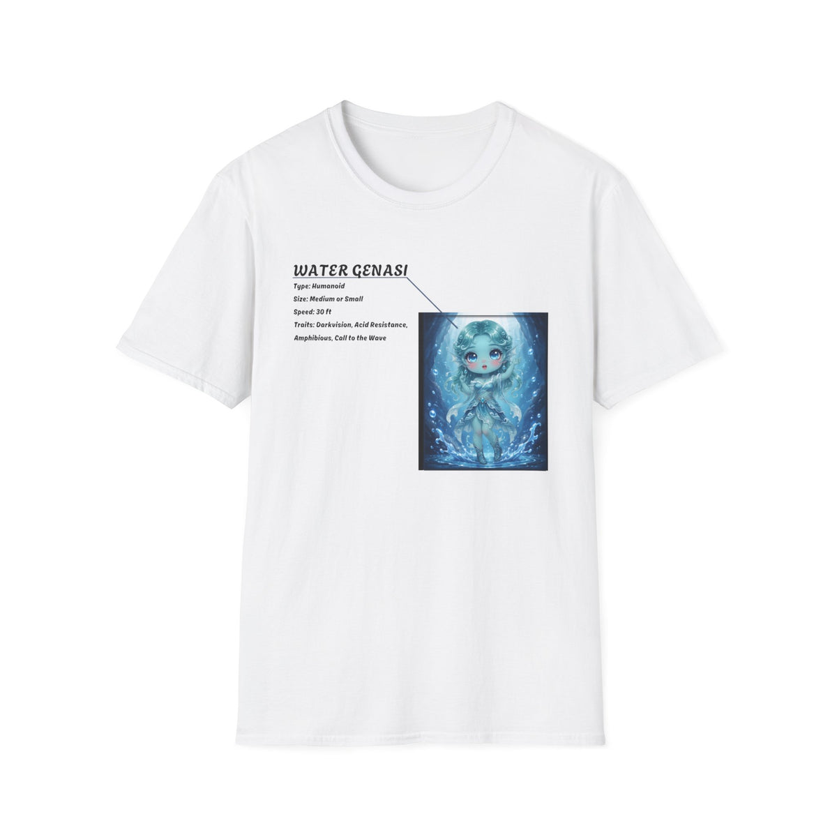 Water Genasi Anime T-Shirt | Baddy Armor
