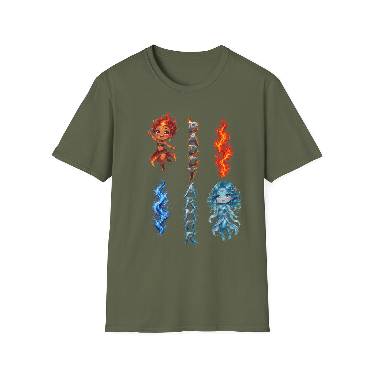 Fire & Water Elemental Anime T-Shirt | Baddy Armor