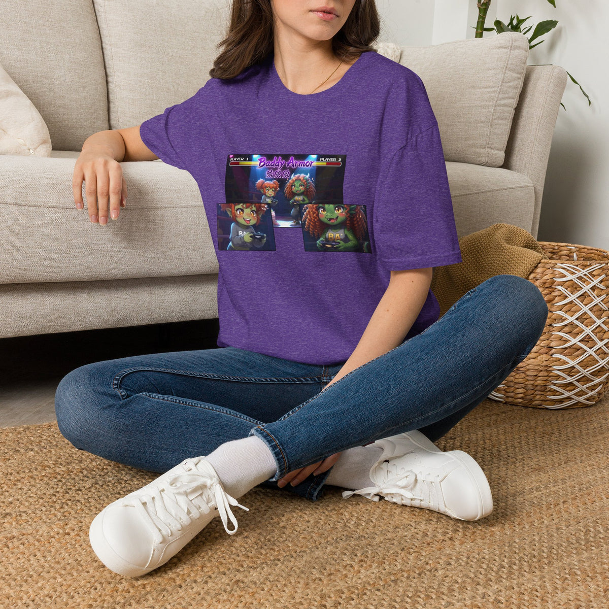 Big Suck Arena Gamer Girls - Comic Panels T-Shirt - Baddy Armor Designs