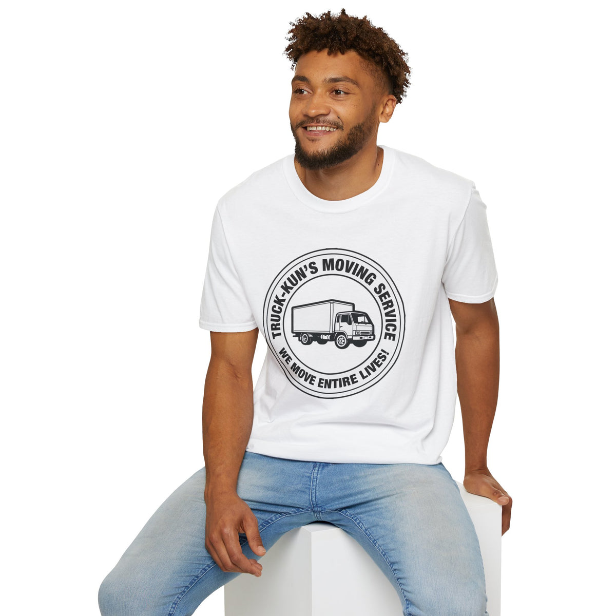 Truck-Kun's Moving Service T-Shirt - Baddy Armor Designs