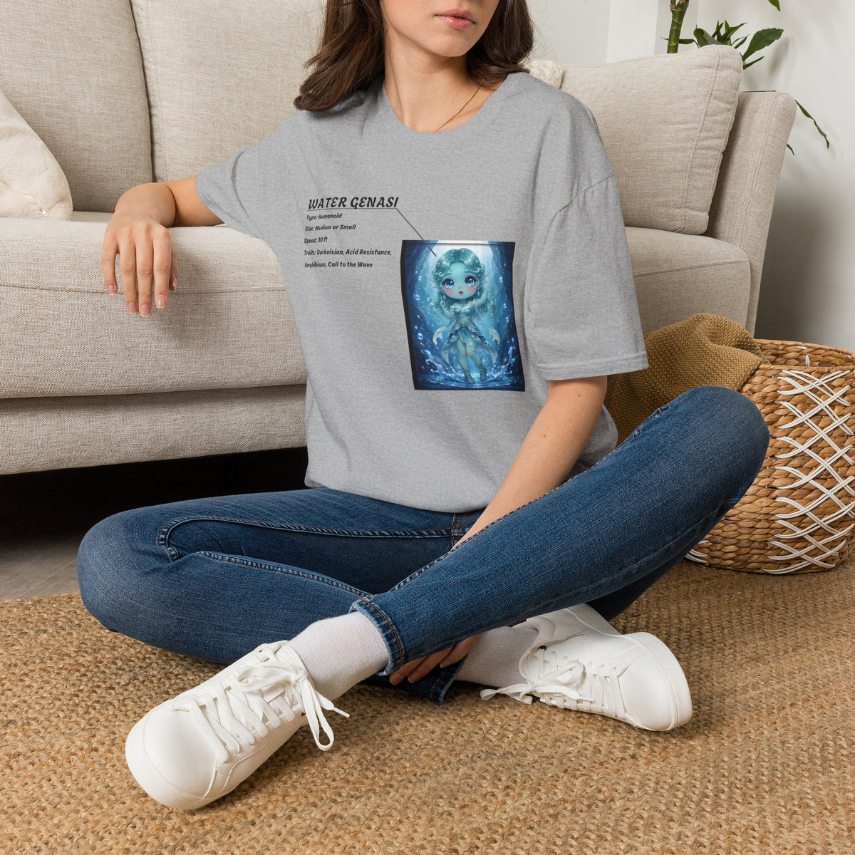 Water Genasi Anime T-Shirt | Baddy Armor