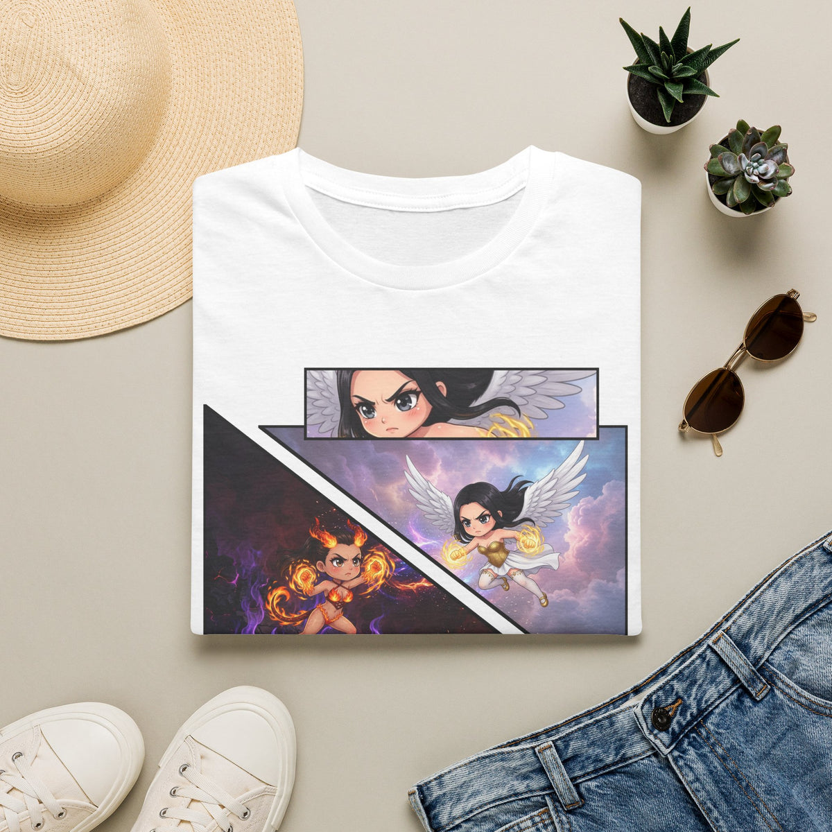 Duality - Battle of Good vs Evil T-Shirt - Baddy Armor Designs