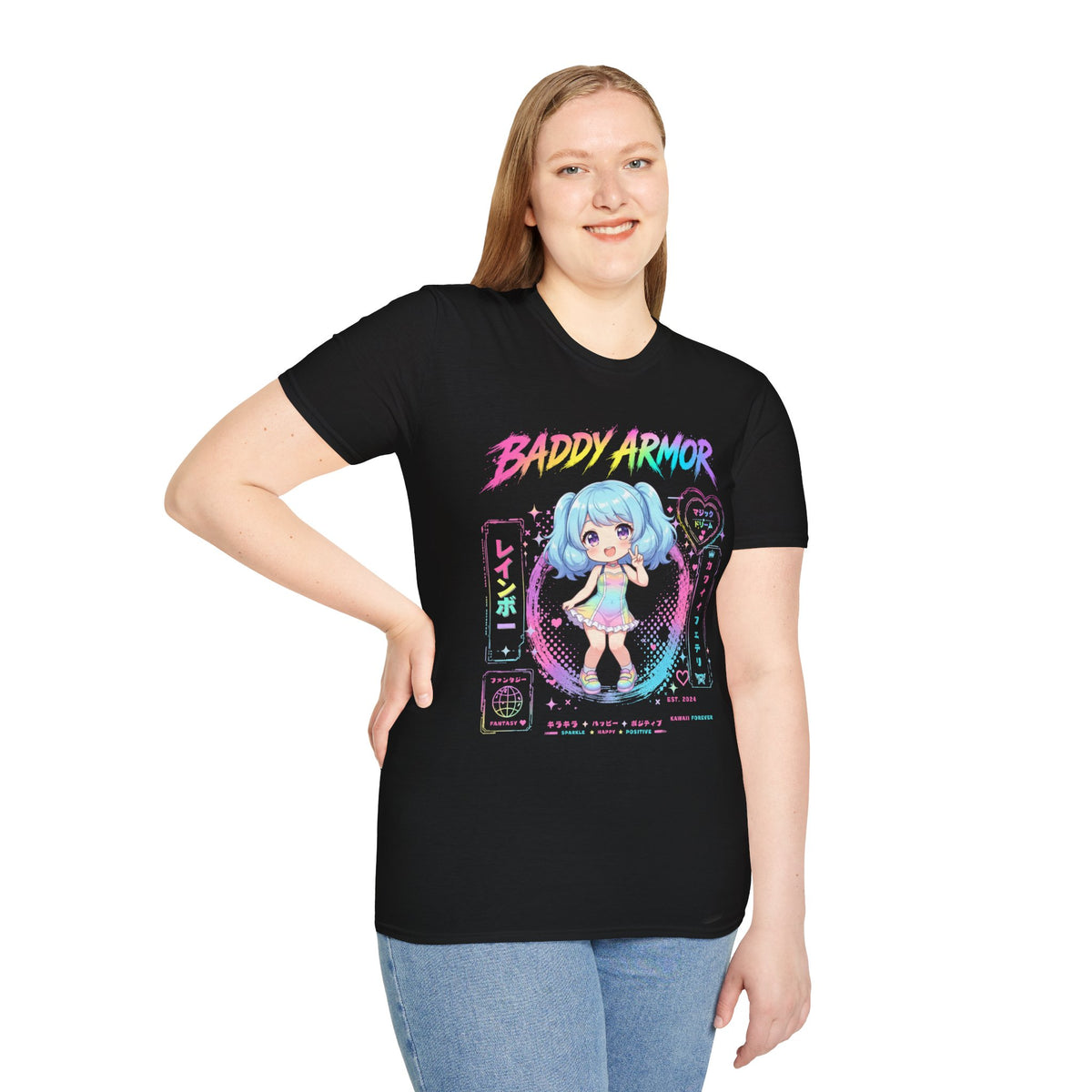 Kawaii Chibi Anime Girl T-Shirt | Pastel Aesthetic Graphic Tee | Baddy Armor