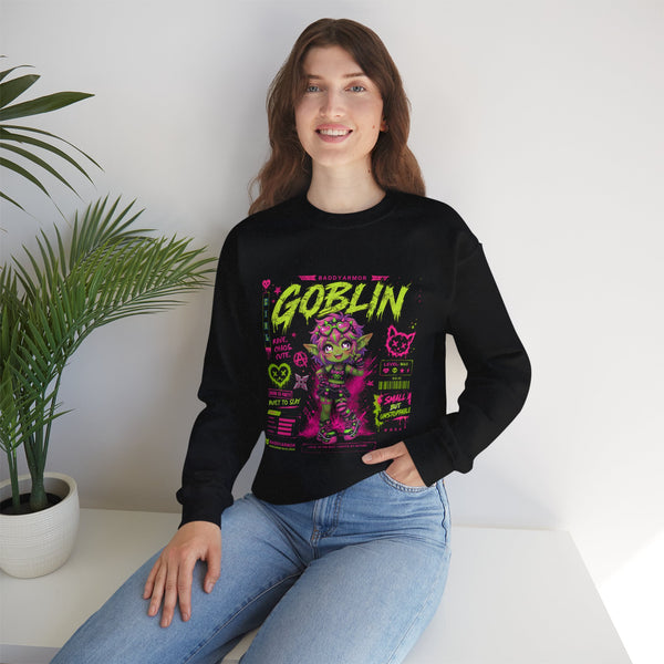 Baddy Armor Rave Goblin Unisex Crewneck Sweatshirt – Neon Fantasy Streetwear