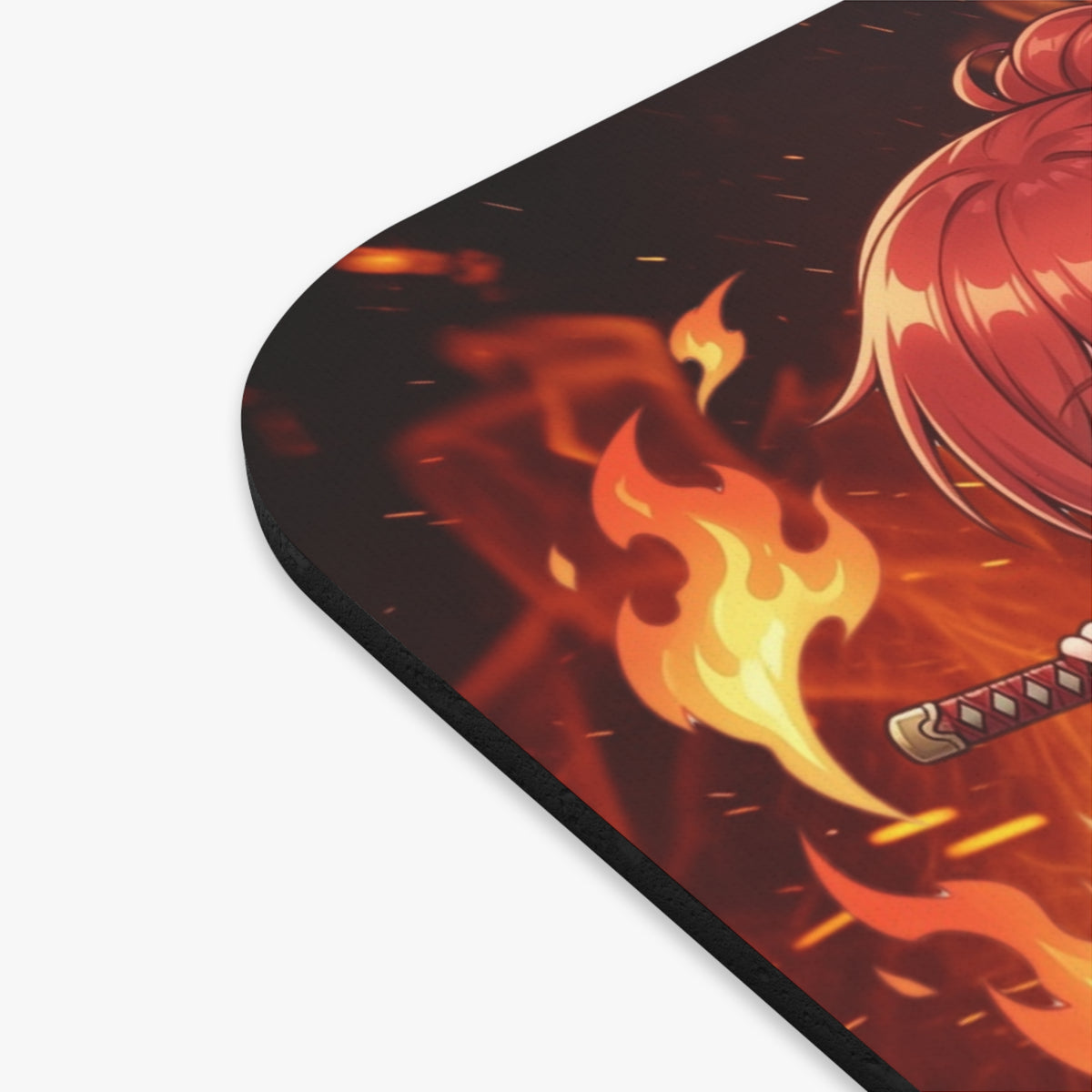 Fire and Ice Chibi Gaming Mouse Pad | Fantasy Element Desk Mat | Baddy Armor