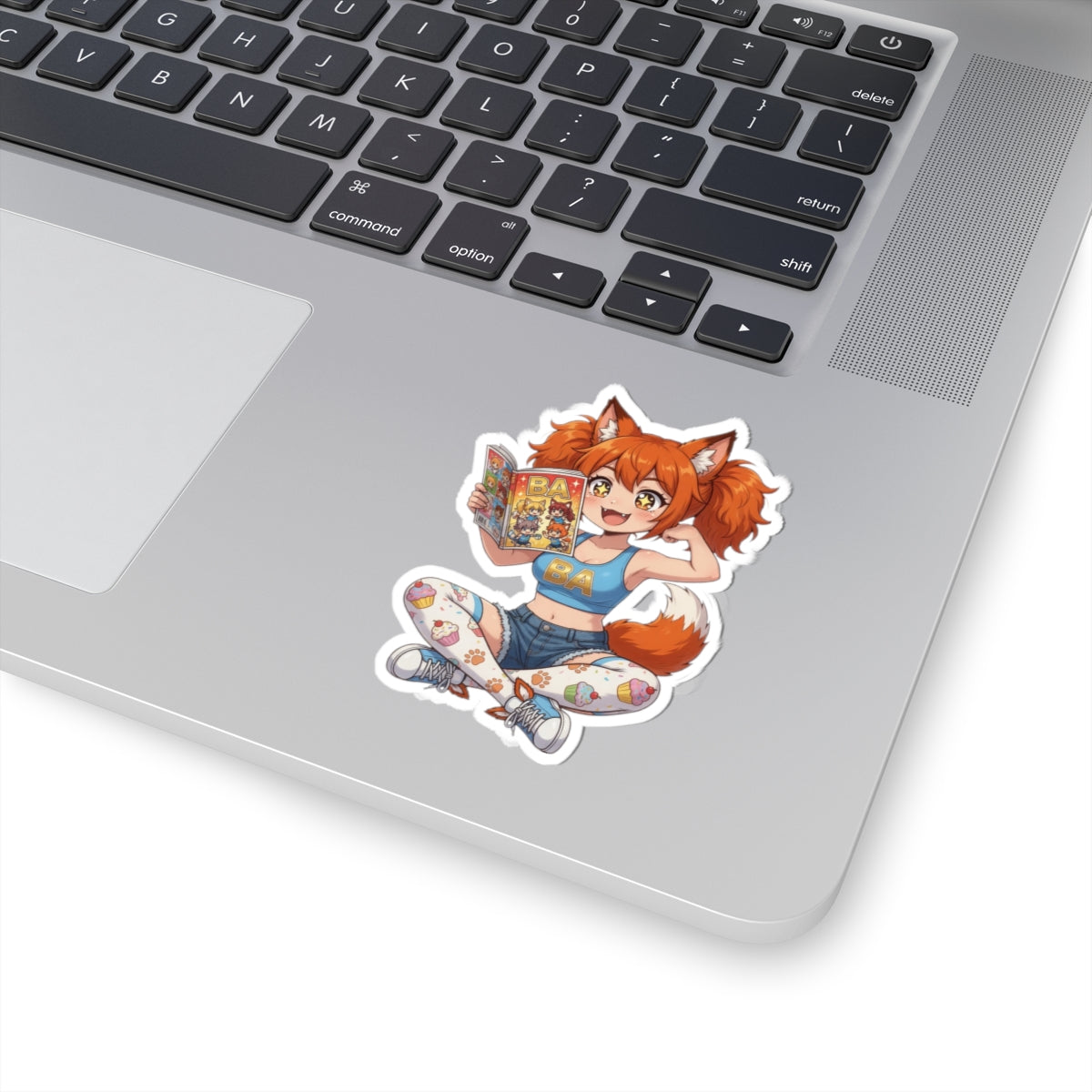 Foxgirl Reading Sticker | Baddy Armor