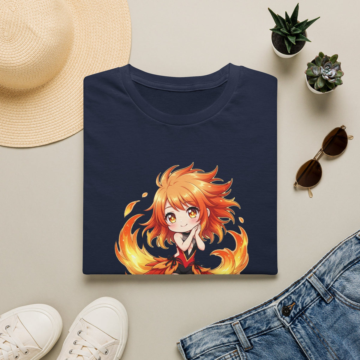 Phoenix Girl (不死鳥の少女) Anime T-Shirt | Baddy Armor