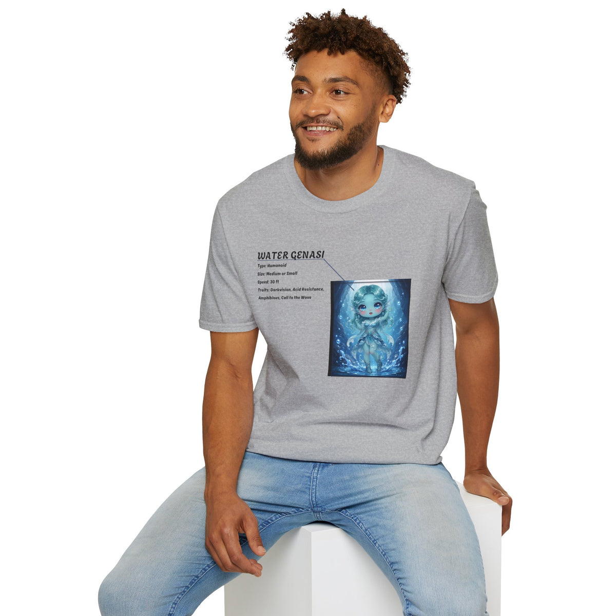 Water Genasi Anime T-Shirt | Baddy Armor