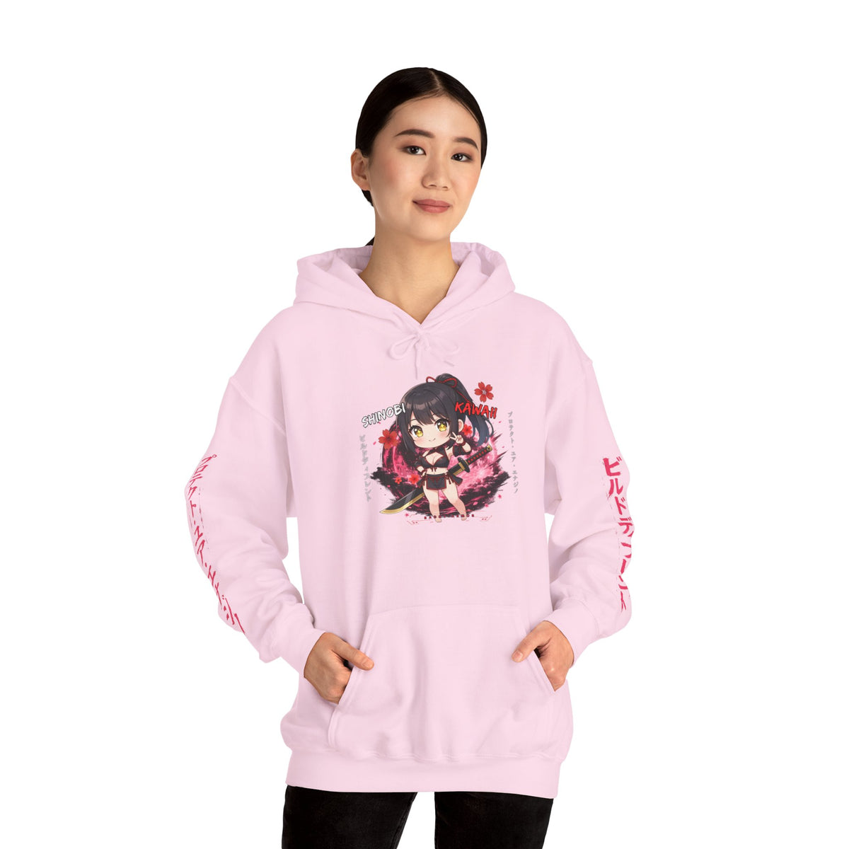 Shinobi Kawaii Girl Hoodie | Chibi Anime Graphic Pullover | Baddy Armor