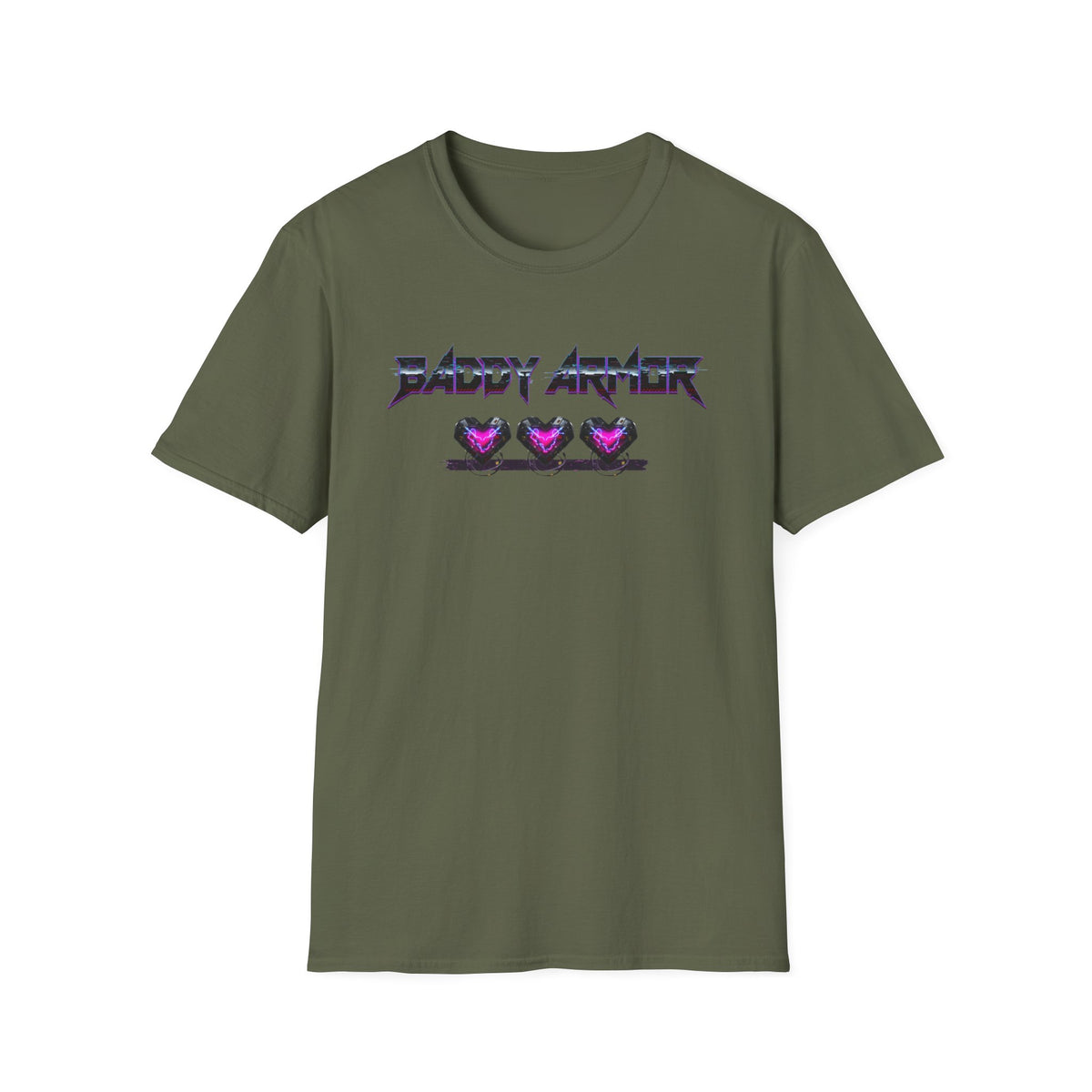 Baddy Armor Graphic T-Shirt | Purple Heart Icon Cotton Tee