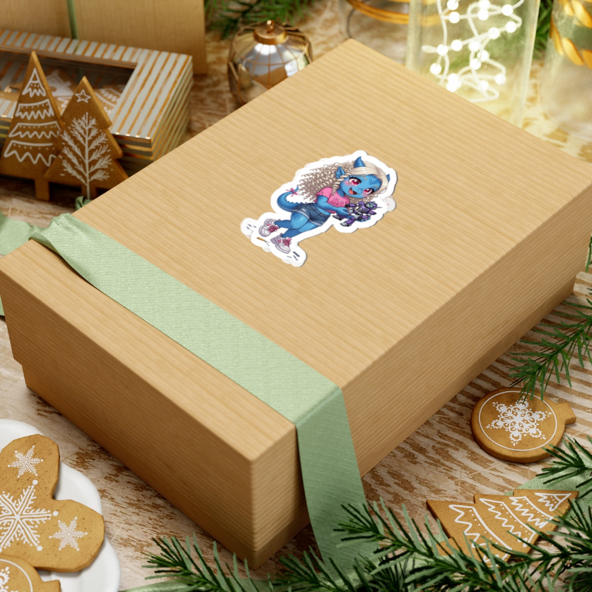 Blue Dragon Girl Vinyl Kiss-Cut Sticker | Baddy Armor