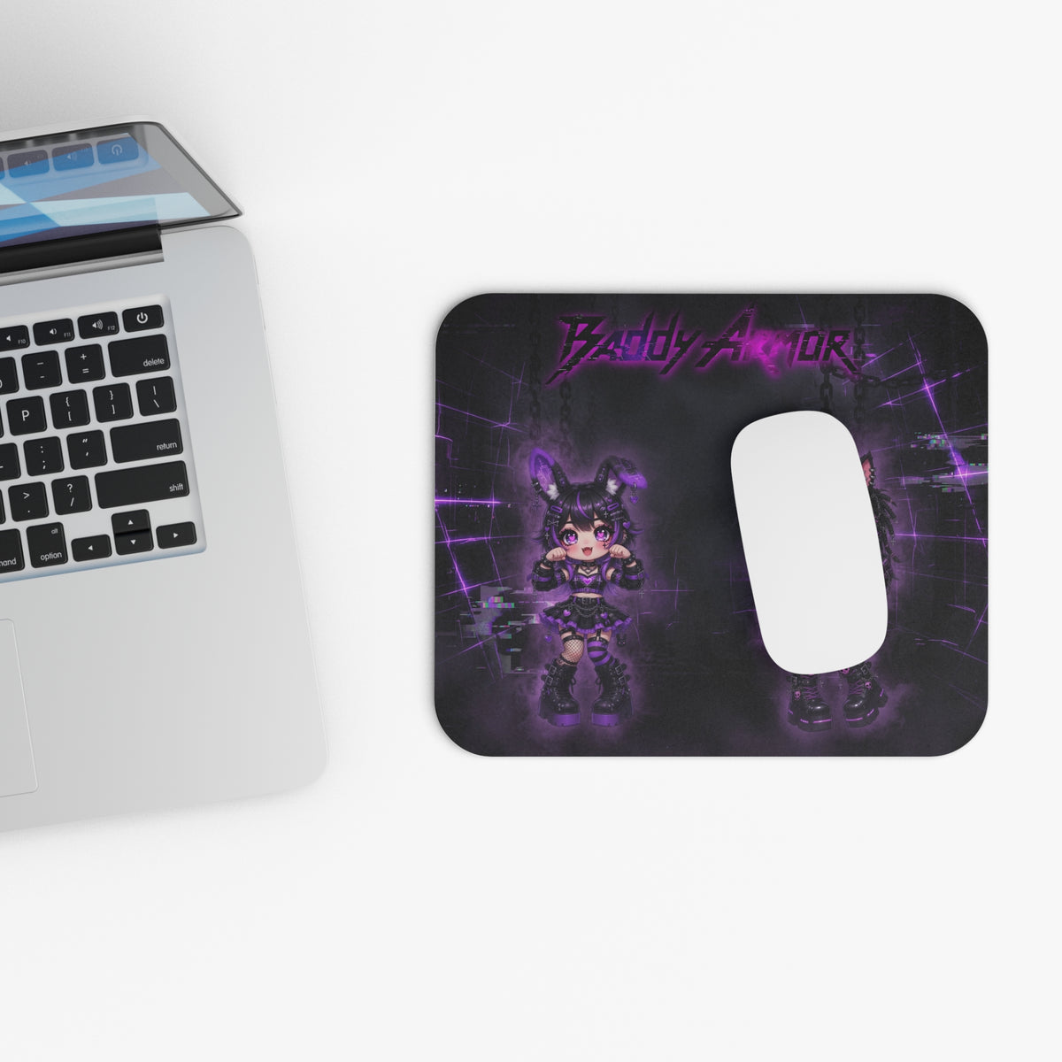 Kawaii Gothic Gamer Mouse Pad | Anime Gaming Desk Mat | Baddy Armor