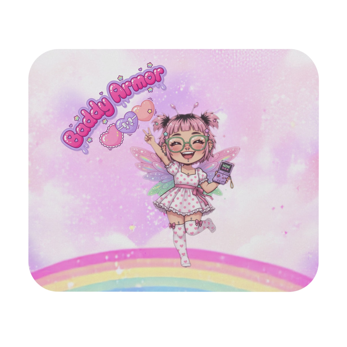 Pastel Rainbow Kawaii Fairy Mouse Pad | Baddy Armor