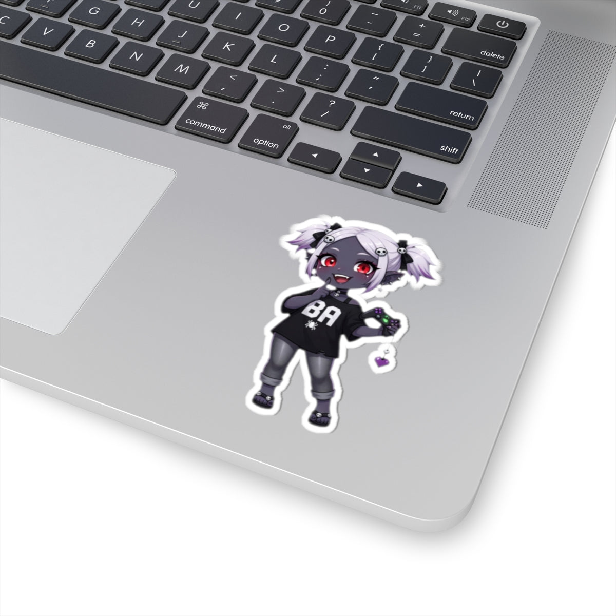 Goth Gamer Chibi Sticker – Cute Vampire Girl Kiss-Cut Vinyl Sticker | Baddy Armor