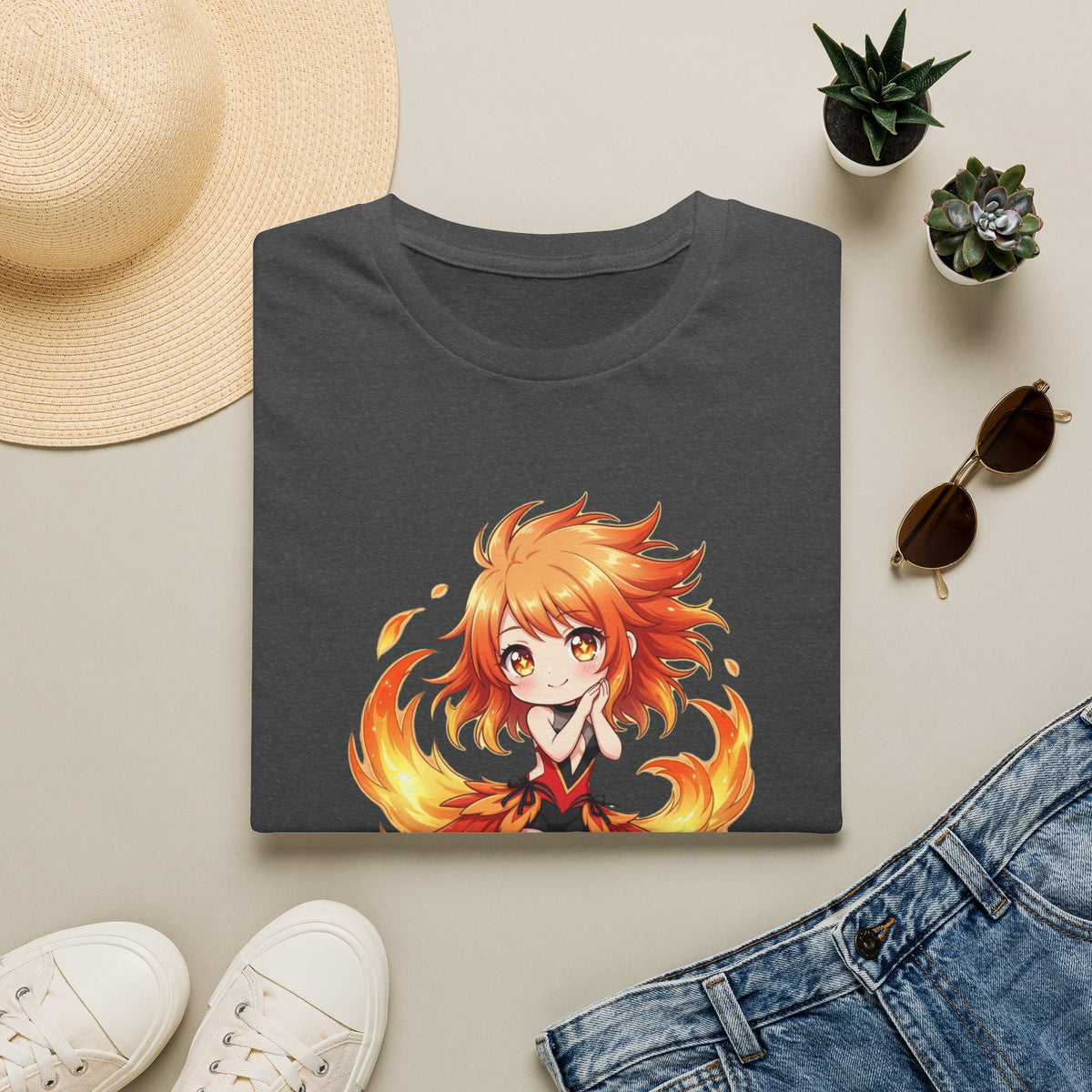 Phoenix Girl (不死鳥の少女) Anime T-Shirt | Baddy Armor