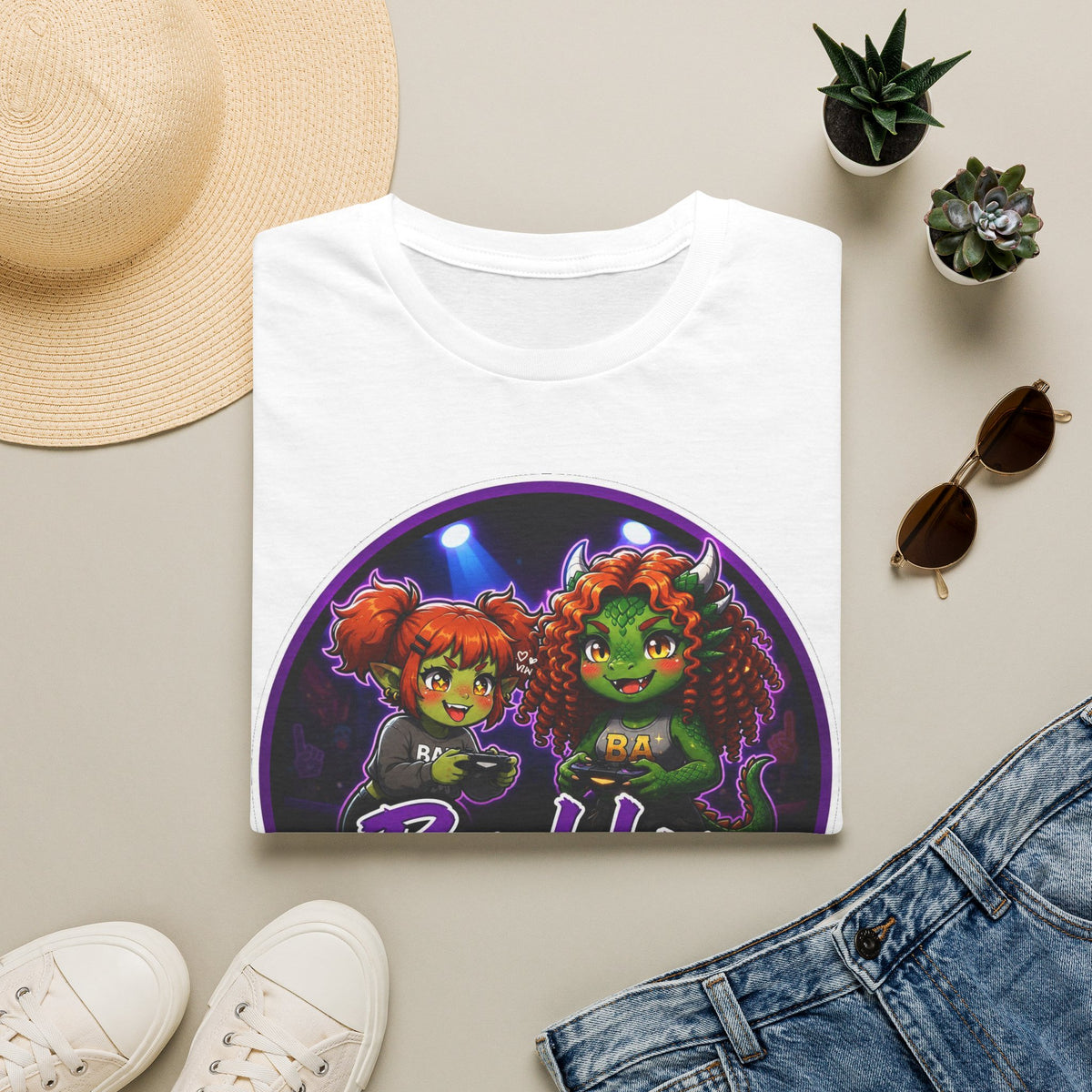 Big Suck Arena Gamer Girls - Round Logo T-Shirt - Baddy Armor Designs